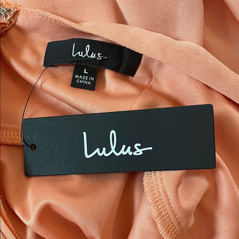 LULUS Peach Ruffle Halter Dress - Picture 10 of 11